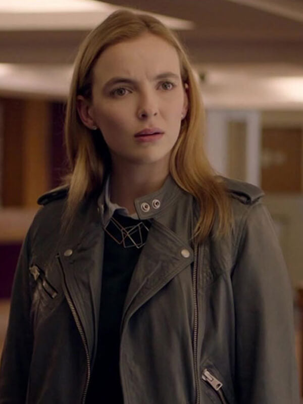 Doctor Foster 2015 Jodie Comer Grey Leather Jacket 