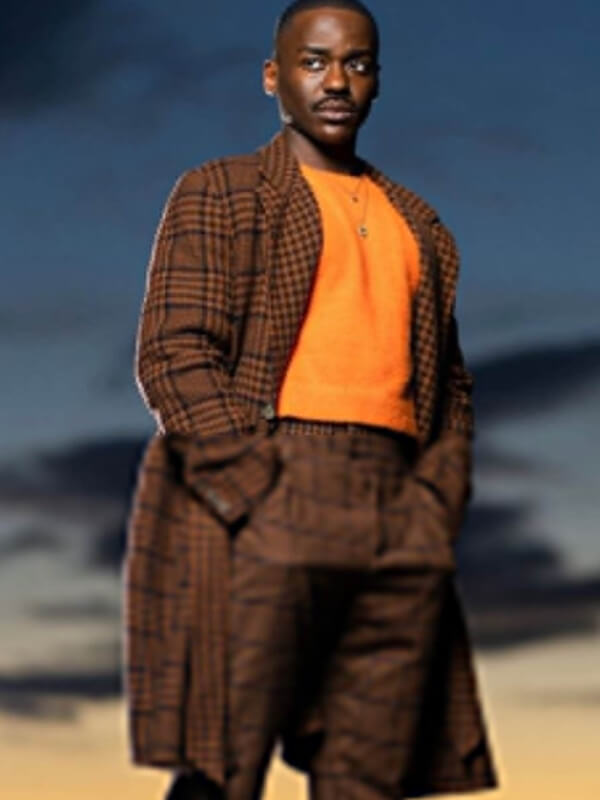 Doctor Who Ncuti Gatwa Brown Checkered Coat