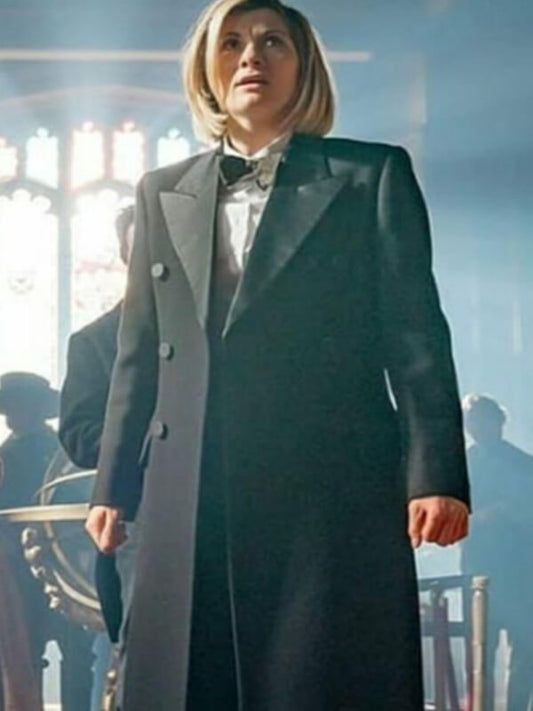 Doctor Who S12 Jodie Whittaker Black Wool Coat