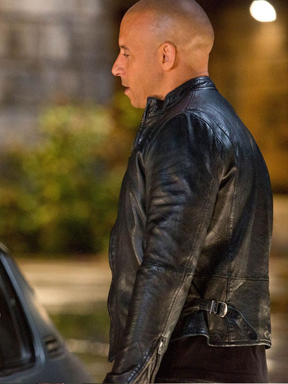 Dominic Toretto Fast & Furious 6 Black Leather Jacket