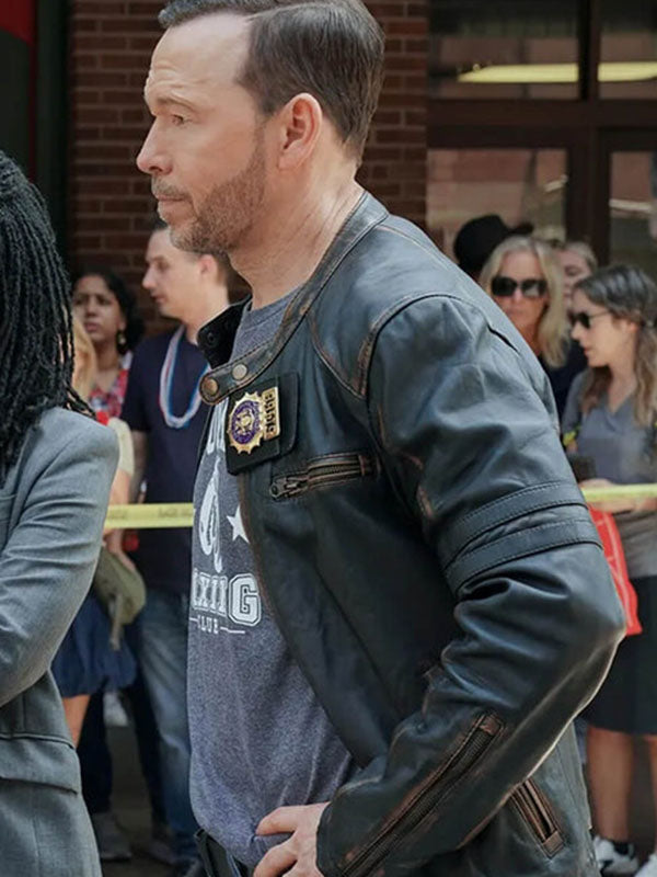 Donny Reagan Boston Blue Black Leather Jacket