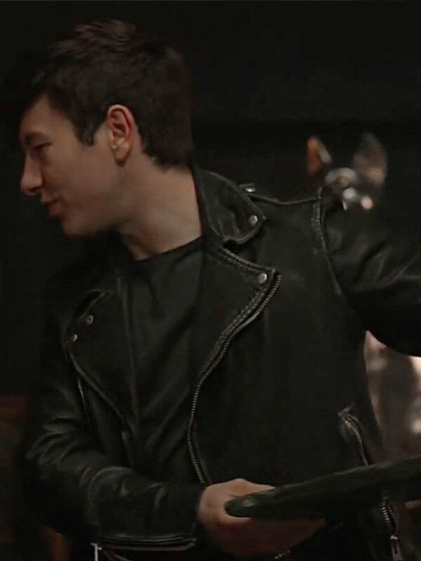 Druig Eternals 2021 Black Leather Biker Jacket
