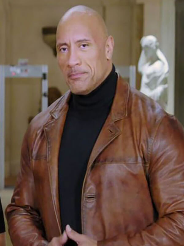 Dwayne Johnson Red Notice 2021 Leather Coat 