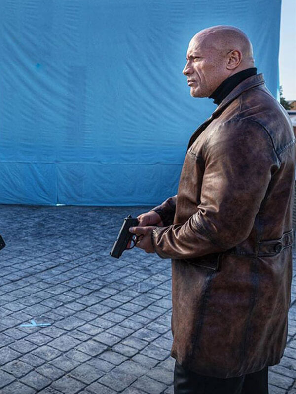 Dwayne Johnson Red Notice 2021 Leather Coat 