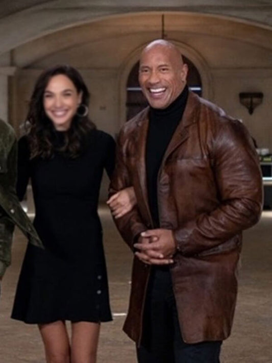Dwayne Johnson Red Notice 2021 Leather Coat 