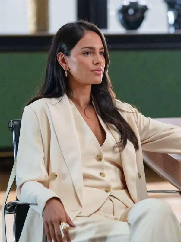 Eiza Gonzalez In The Grey 2026 Beige Blazer