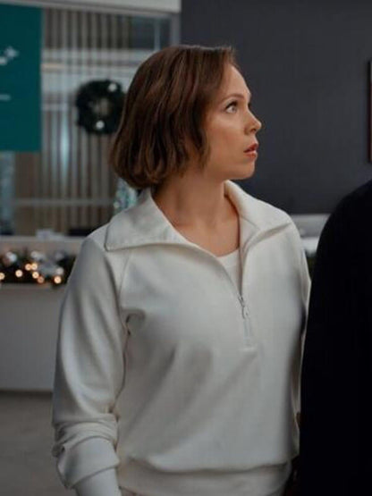 Ella Nazeer Christmas Above The Clouds White Fleece Sweat Shirt