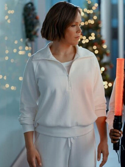 Ella Nazeer Christmas Above The Clouds White Fleece Sweat Shirt