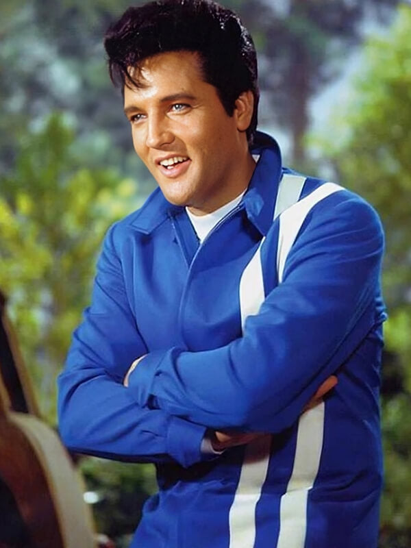 Elvis Presley Speedway 1968 Blue Leather Jacket