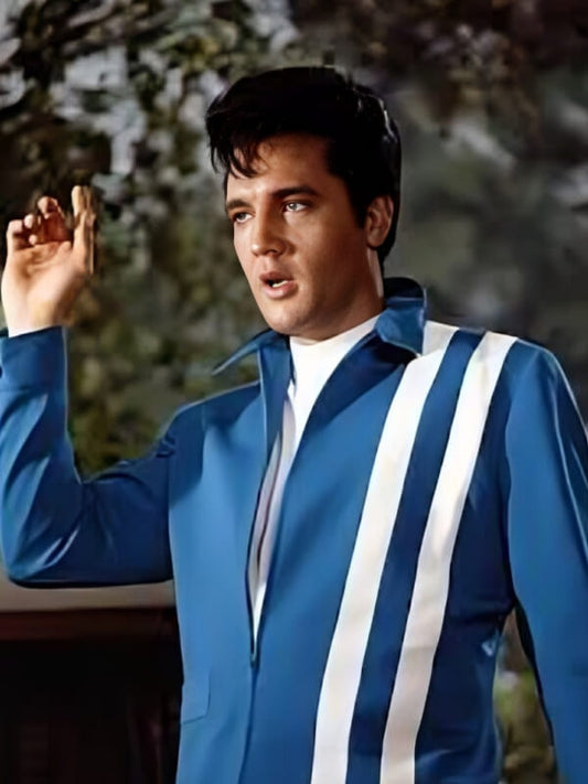 Elvis Presley Speedway 1968 Blue Leather Jacket