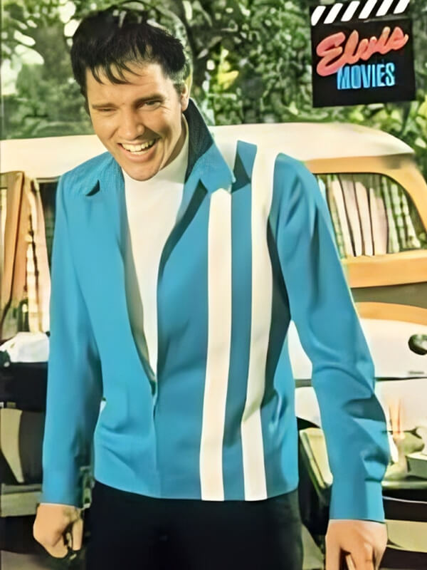 Elvis Presley Speedway 1968 Blue Leather Jacket