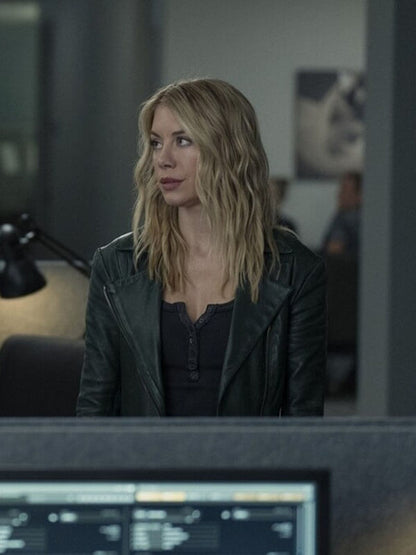 Emilia Harcourt Peacemaker Season 02 Green Leather Jacket