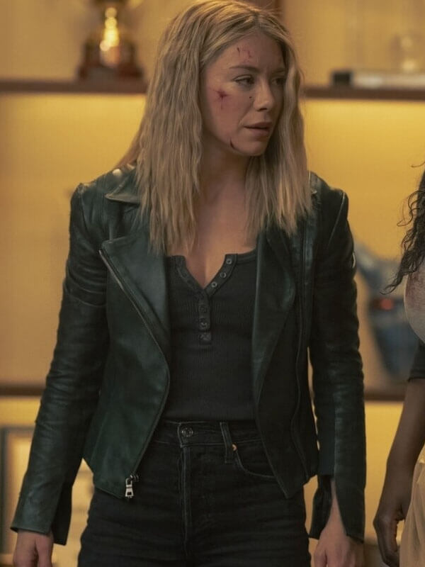 Emilia Harcourt Peacemaker Season 02 Green Leather Jacket