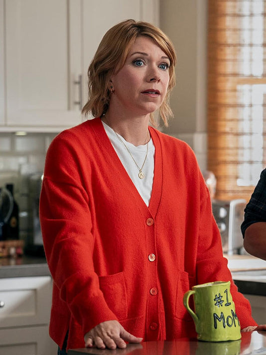 Emily A Man On The Inside Orange Cardigan Jacket