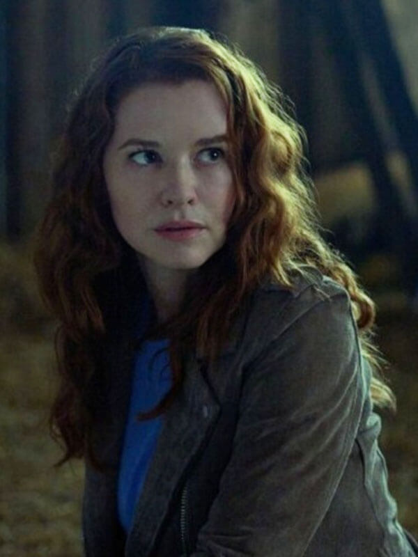 Emily Lane Mistletoe Murders Brown Suede Moto Jacket