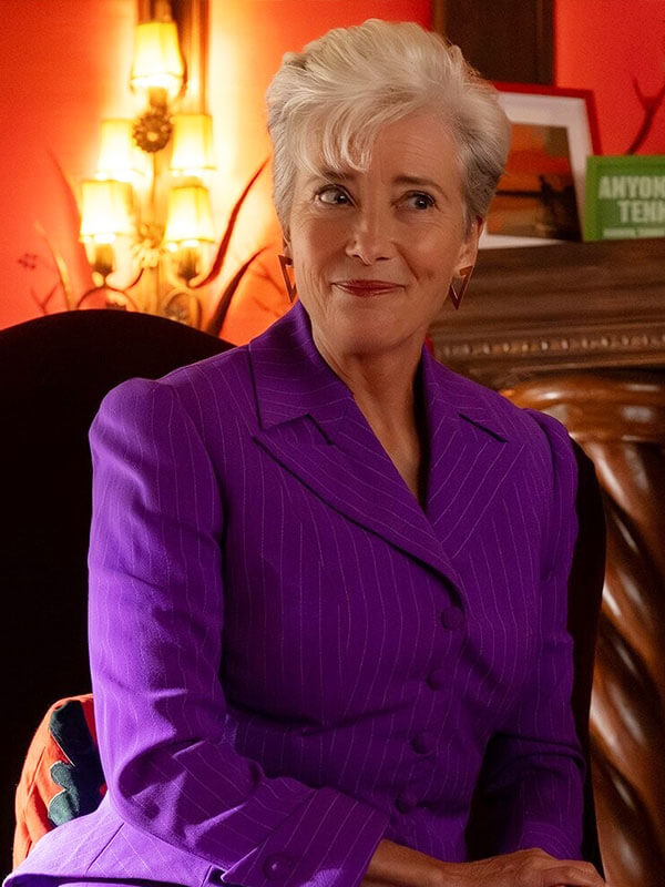 Emma Thompson Three Bags Full: A Sheep Detective Purple Blazer