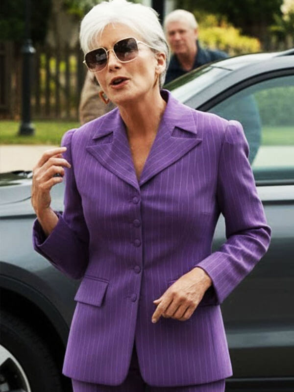 Emma Thompson Three Bags Full: A Sheep Detective Purple Blazer