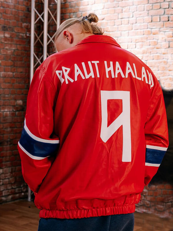 Erling Haaland John Nellis Interview Red Leather Jacket