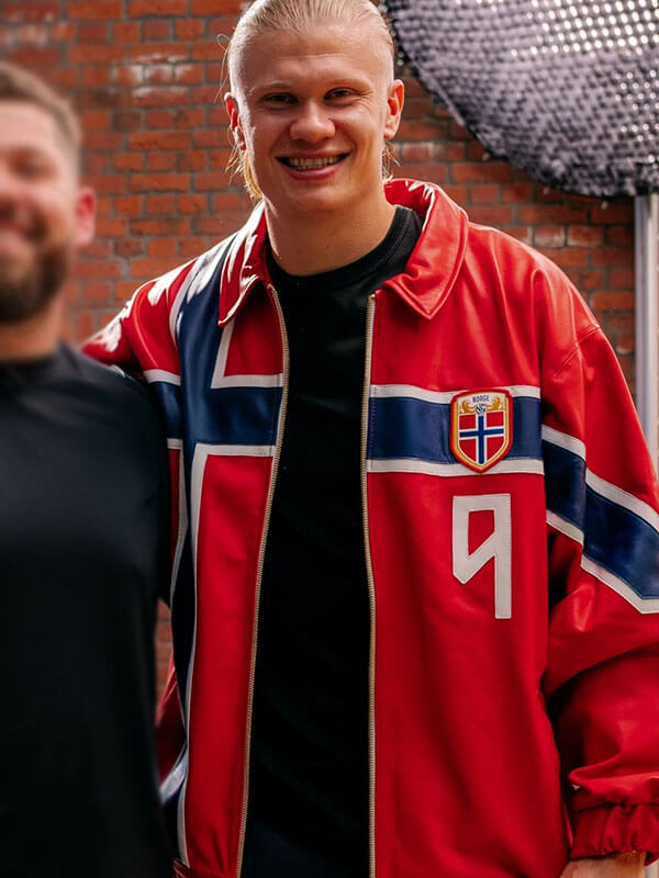Erling Haaland John Nellis Interview Red Leather Jacket
