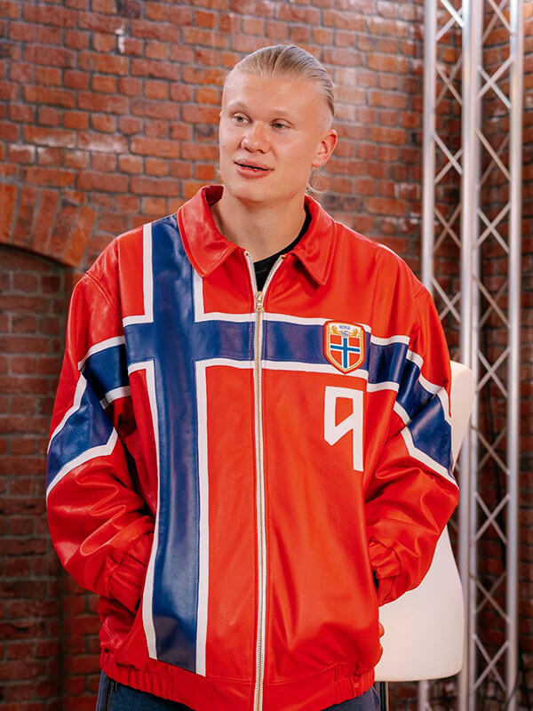 Erling Haaland John Nellis Interview Red Leather Jacket