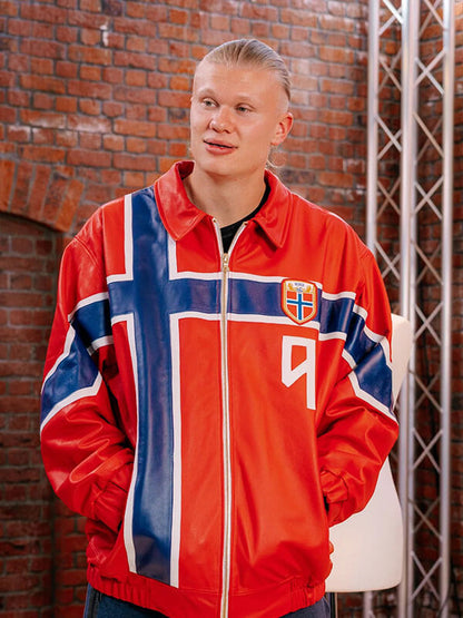 Erling Haaland John Nellis Interview Red Leather Jacket