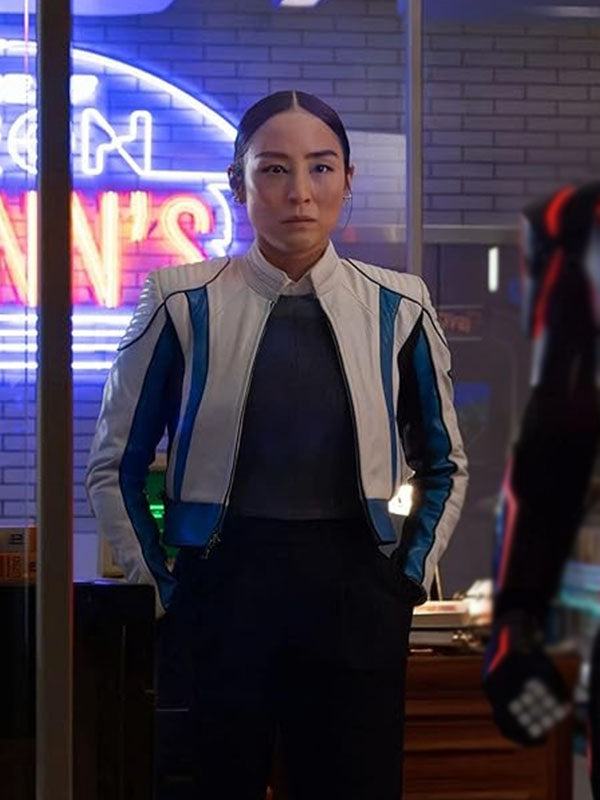 Eve Kim Tron Eres White Leather Jacket
