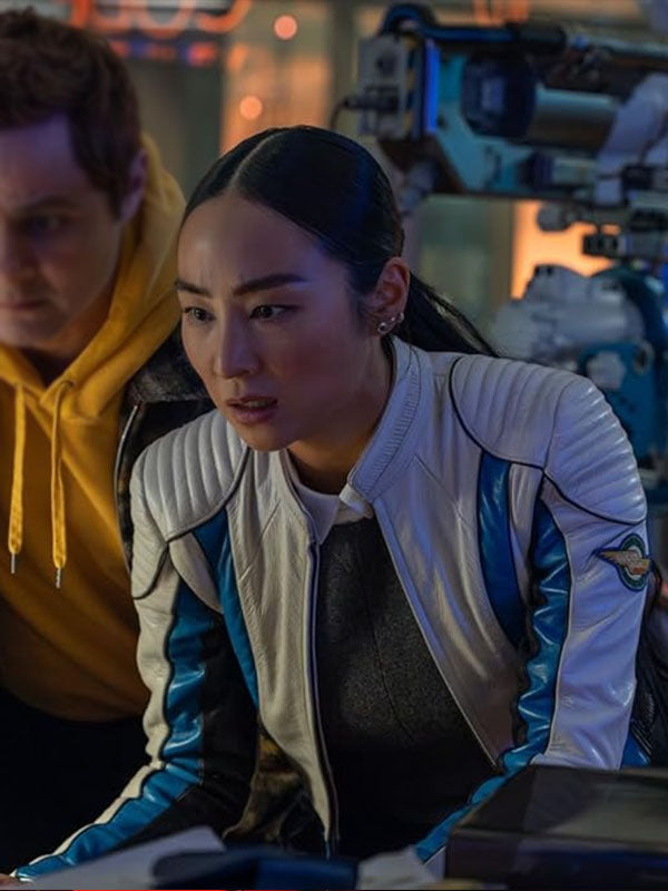 Eve Kim Tron Eres White Leather Jacket