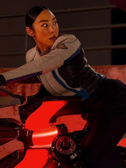 Eve Kim Tron Eres White Leather Jacket