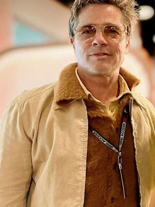F1 2025 Brad Pitt Tan Brown Cotton Jacket