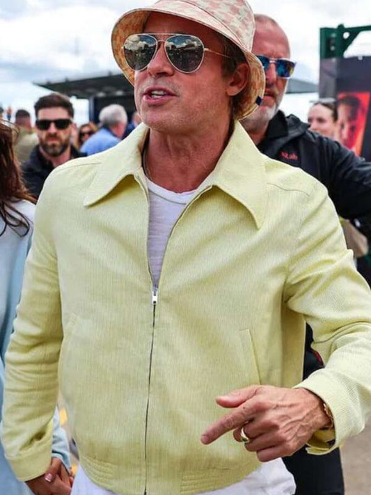 F1 2025 Sonny Hayes Yellow Cotton Jacket