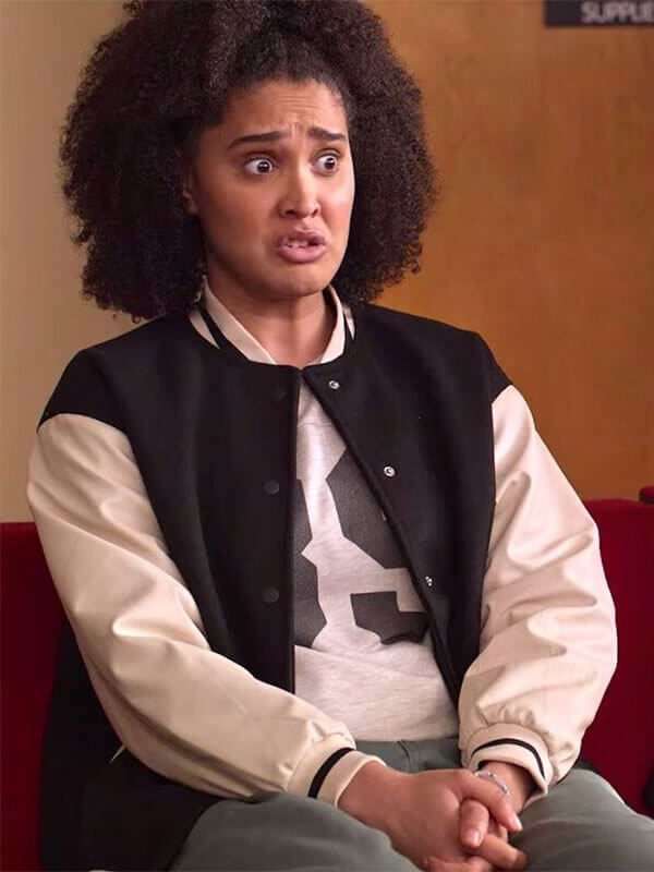 Fabiola Torres Never Have I Ever Season 04 Black & White Varsity Jacket