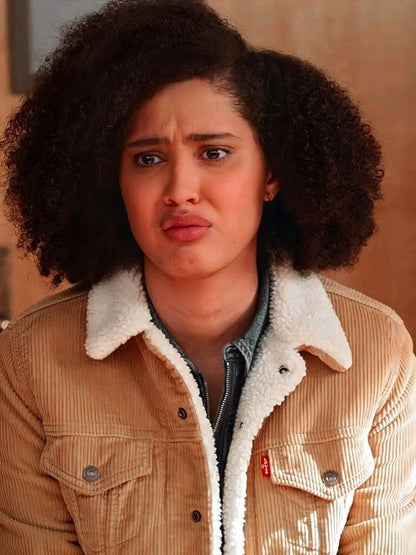 Fabiola Torres  Never Have I Ever Season 04 Brown Corduroy Jacket