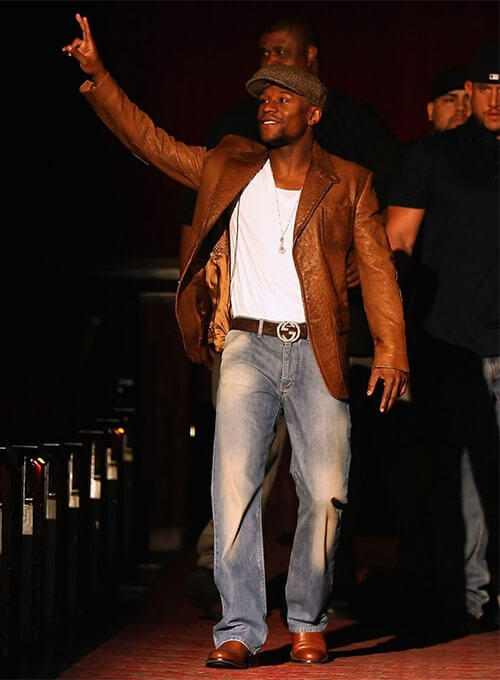  Floyd Mayweather Brown Leather Blazer