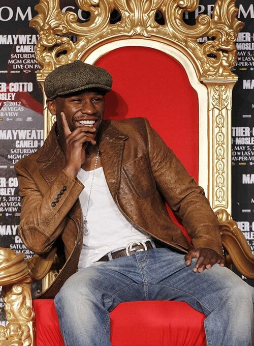  Floyd Mayweather Brown Leather Blazer