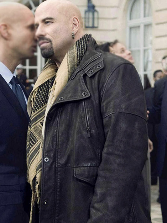 From Paris with Love 2010 John Travolta Black Leather jacket