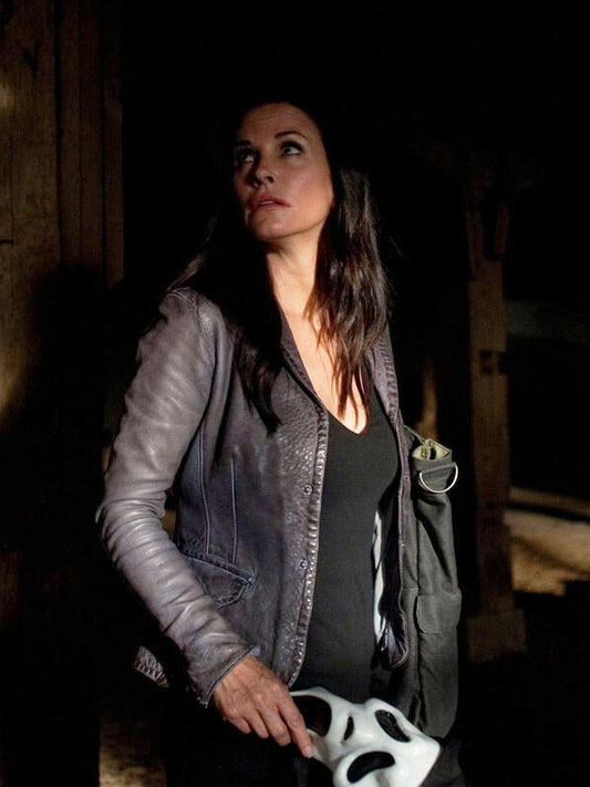 Gale Weathers Scream 4 Grey Leather Jacket