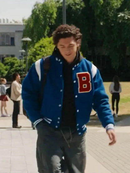 Garrett Graham Off Campus Season 01 Blue Varsity Jacket
