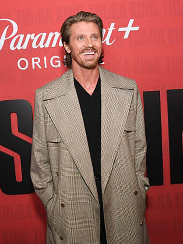 Garrett Hedlund Tulsa King Premiere Brown Coat.