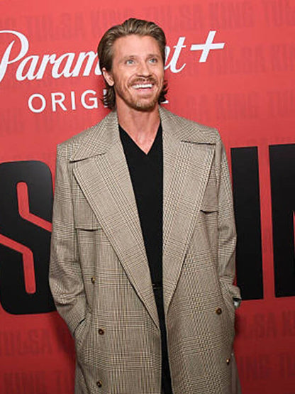 Garrett Hedlund Tulsa King Premiere Brown Coat.