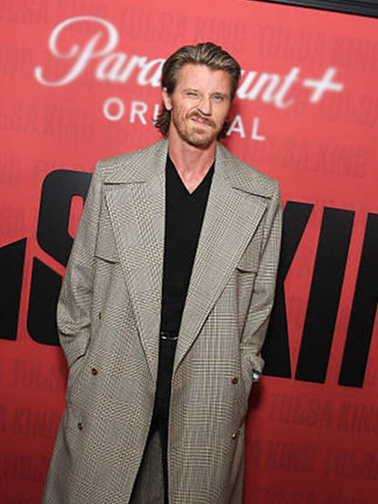 Garrett Hedlund Tulsa King Premiere Brown Coat.