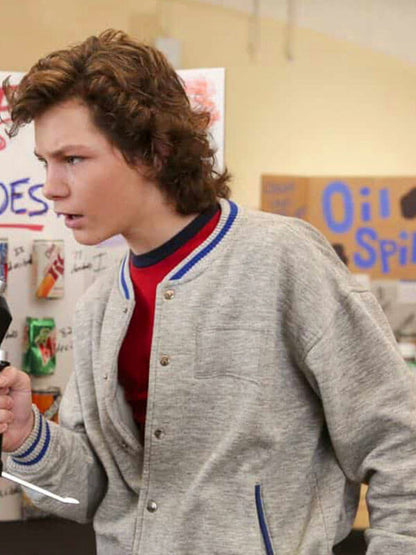 Georgie Cooper Young Sheldon Season 01 Grey Bomber Jacket