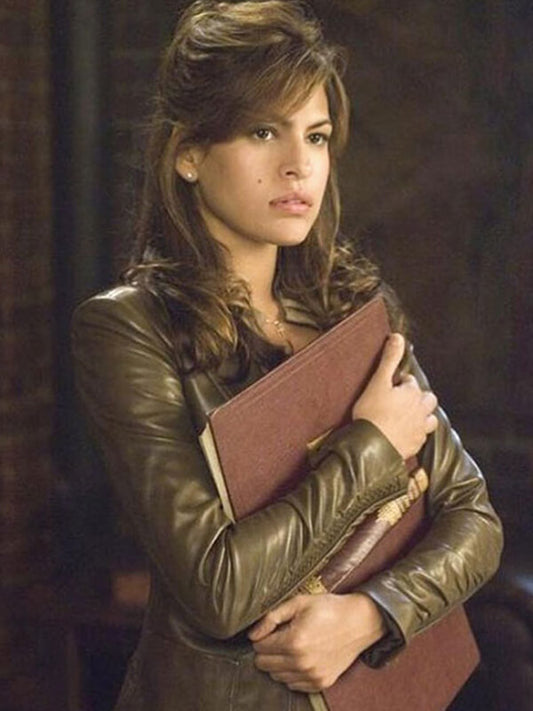 Ghost Rider 2007 Eva Mendes Brown Leather Blazer