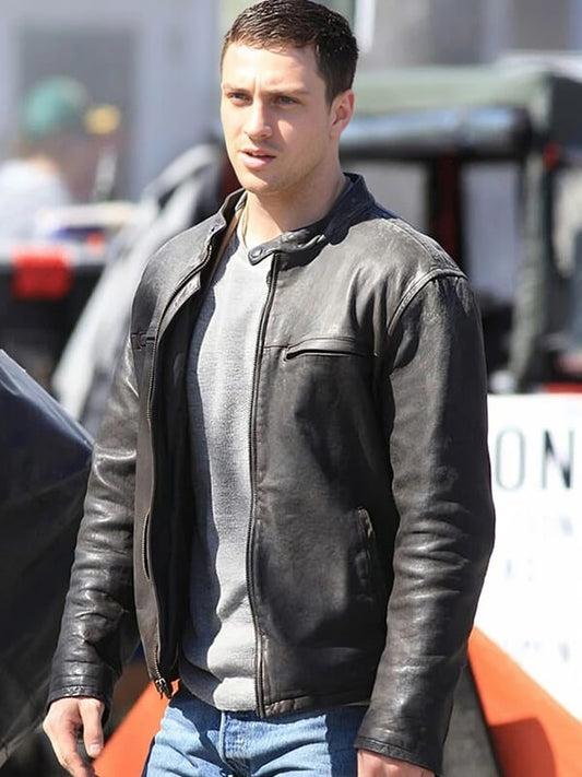 Godzilla 2014 Aaron Taylor Johnson Black Leather Jacket