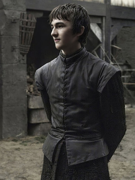 Got Season 6 Isaac Hempstead Wright Black Leather Vest