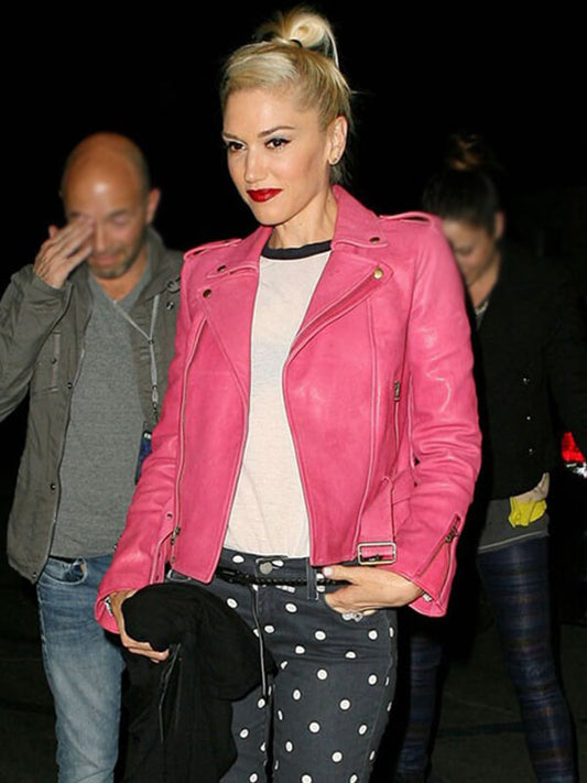 Gwen Stefani Pink Leather Jacket 