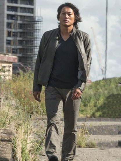Han Fast & Furious 6 Grey Leather Jacket