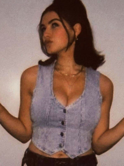 Hannah Wells Off Campus Season 01 Blue Denim Vest
