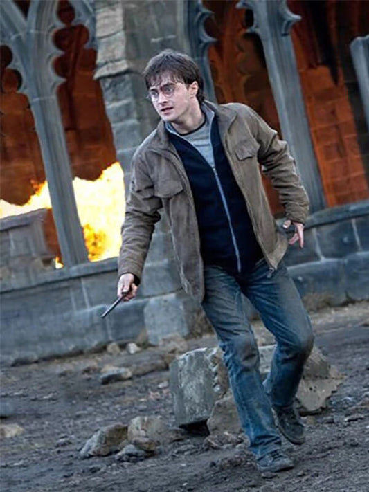  Harry Potter and Deathly Hallows 2010 Daniel Radcliffe Grey Suede Leather Jacket