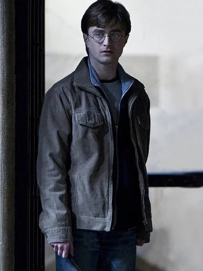  Harry Potter and Deathly Hallows 2010 Daniel Radcliffe Grey Suede Leather Jacket