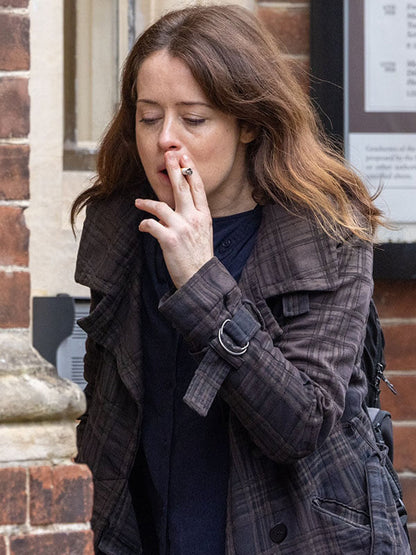 Helen H Is For Hawk 2025 Maroon Plaid Coat